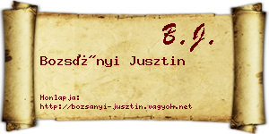 Bozsányi Jusztin névjegykártya